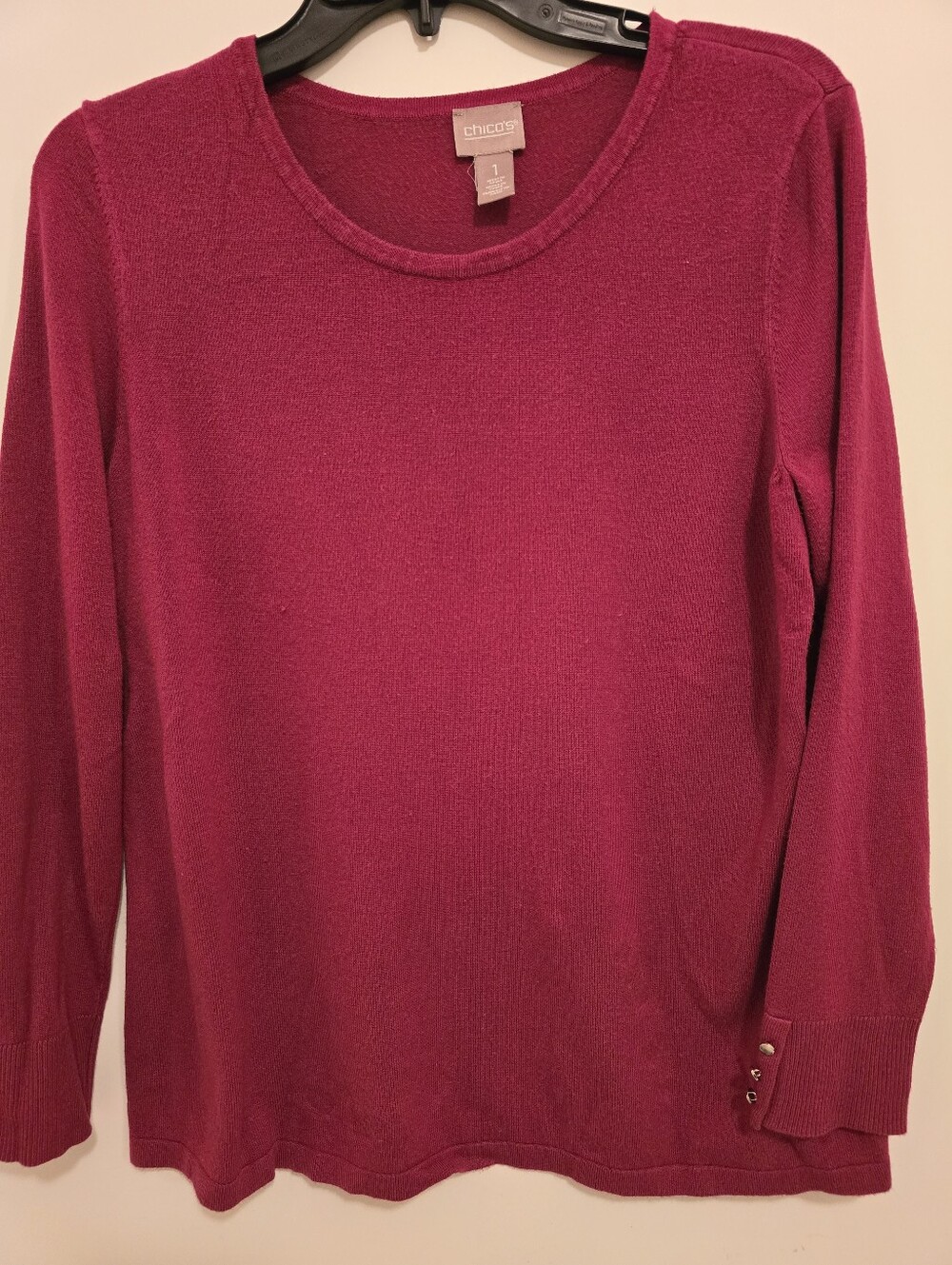Chico's Women’s Fuchsia Long Sleeve Sweater